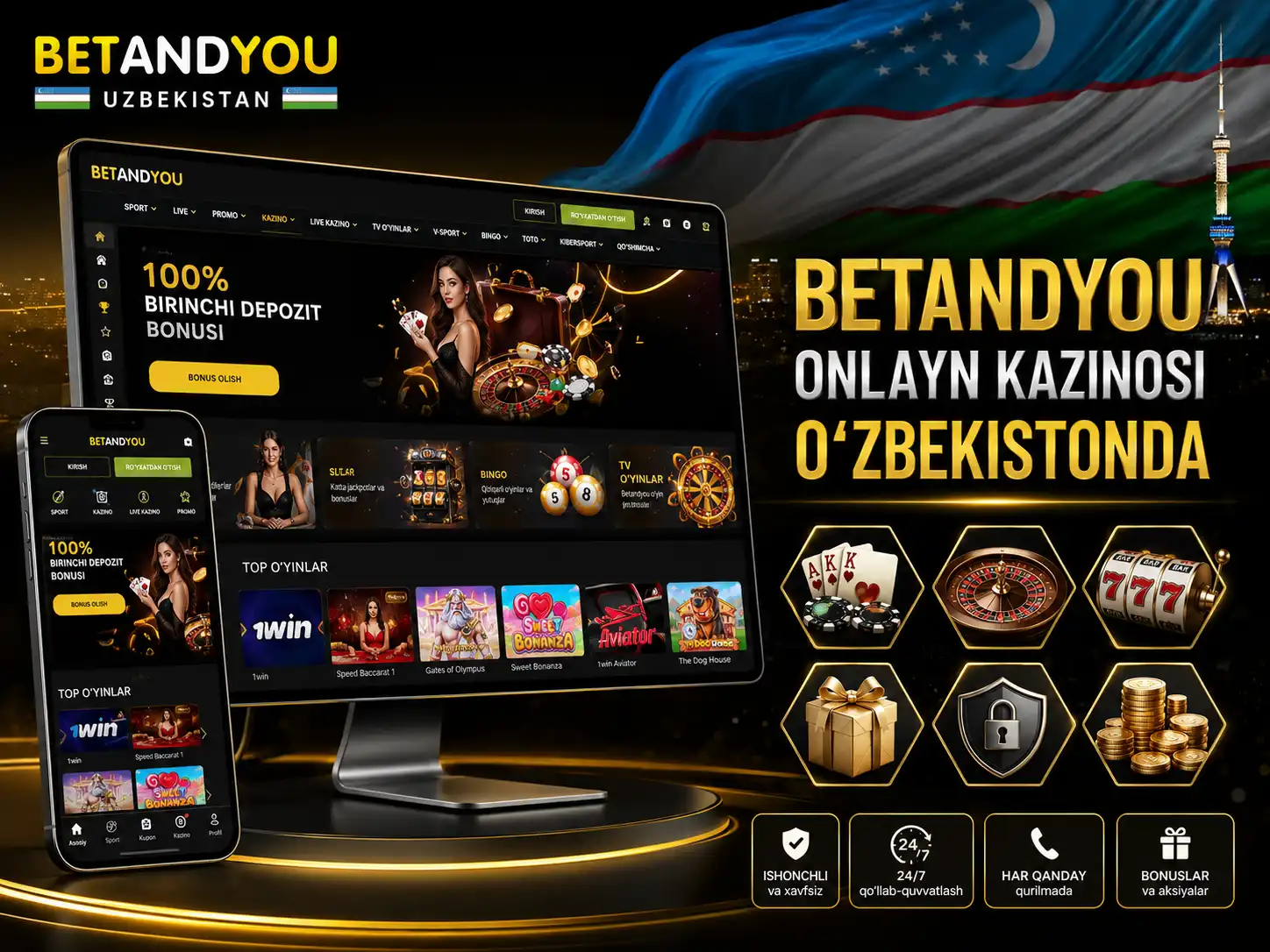 Betandyou O‘zbekiston Uchun Sport Tikish va Kazino