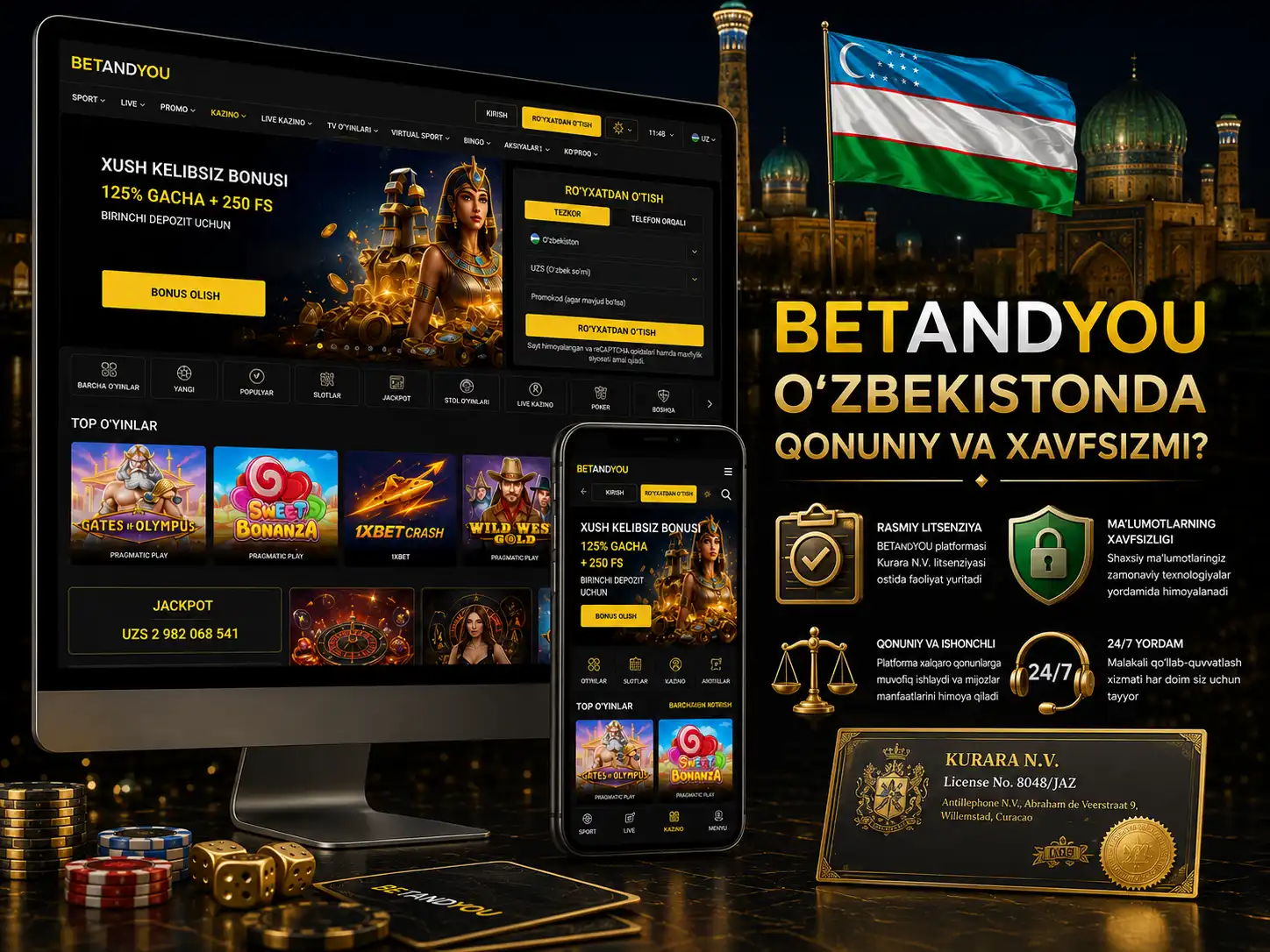 Betandyou O'zbekistonda qonuniy va xavfsizmi?